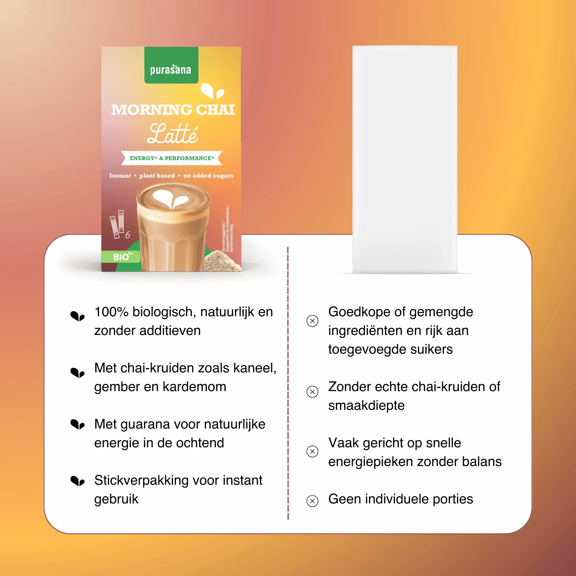 Purasana Instant Morning Chai Latte 6x10g Bio (60 gr) - image 11