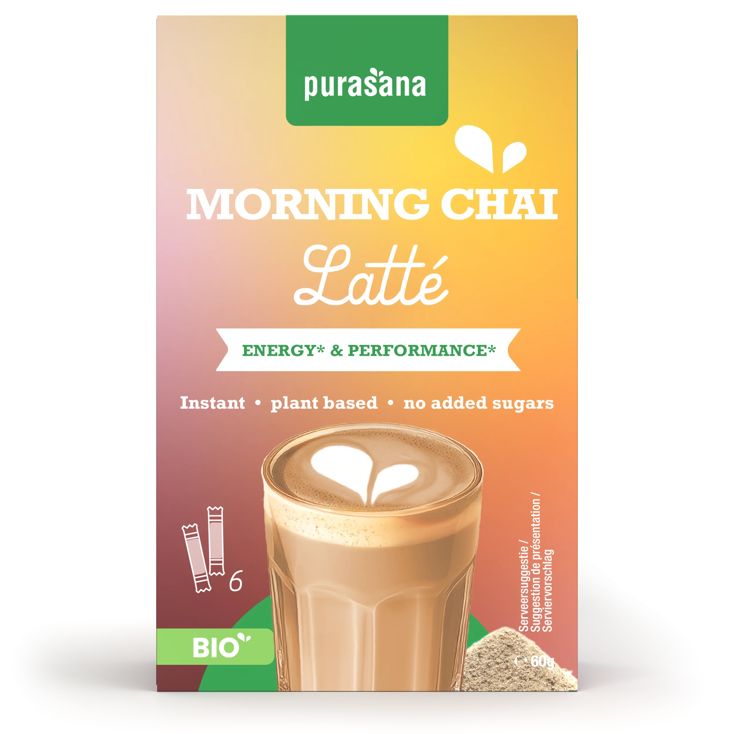 Purasana Instant Morning Chai Latte 6x10g Bio (60 gr)