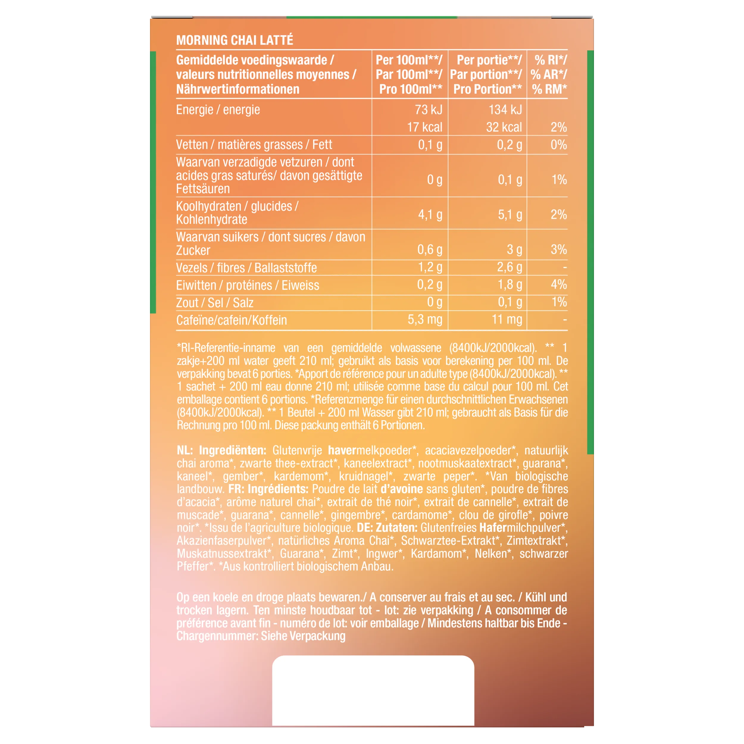 Purasana Instant Morning Chai Latte 6x10g Bio (60 gr)