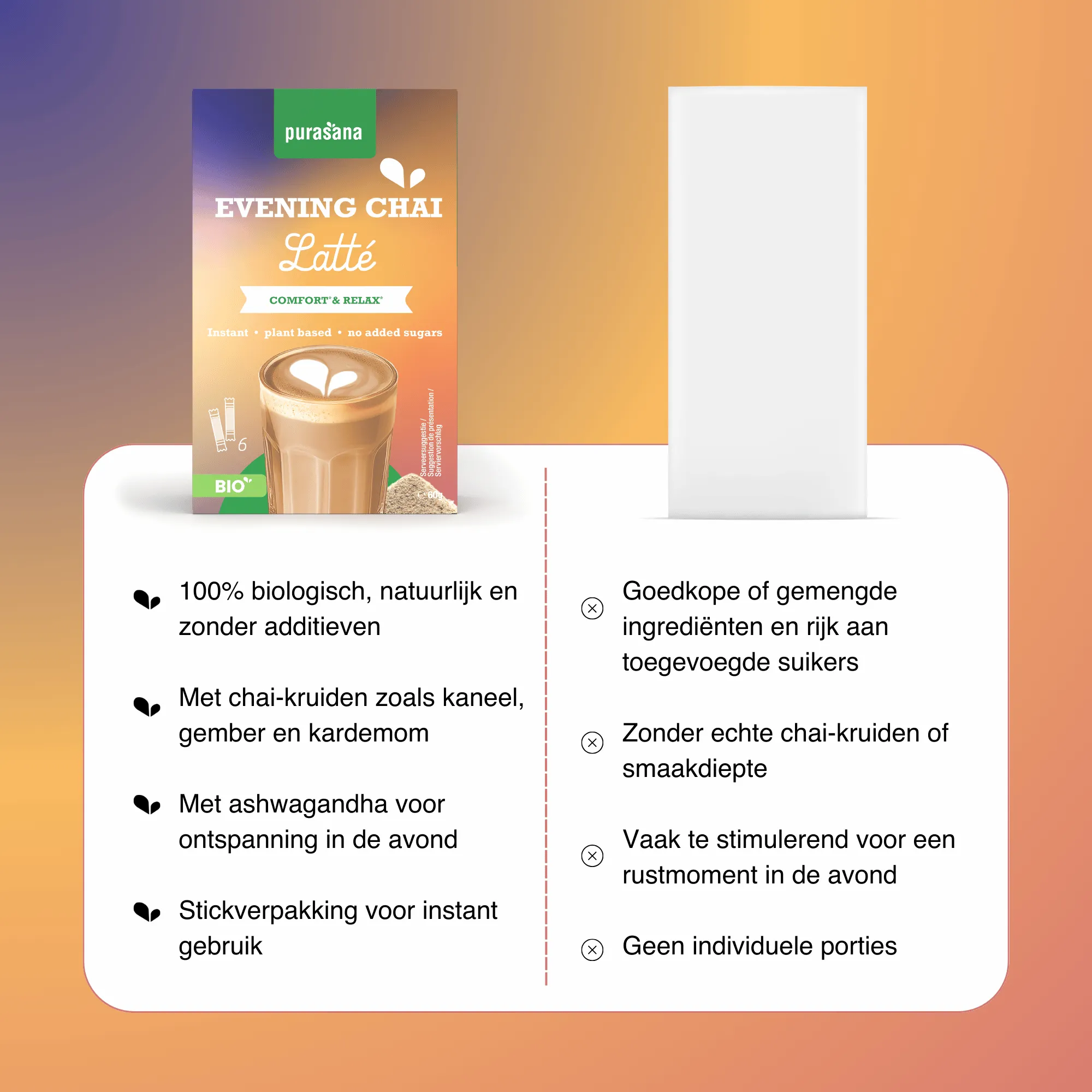Purasana Instant Evening Chai Latte 6x10g Bio (60 gr) - image 11