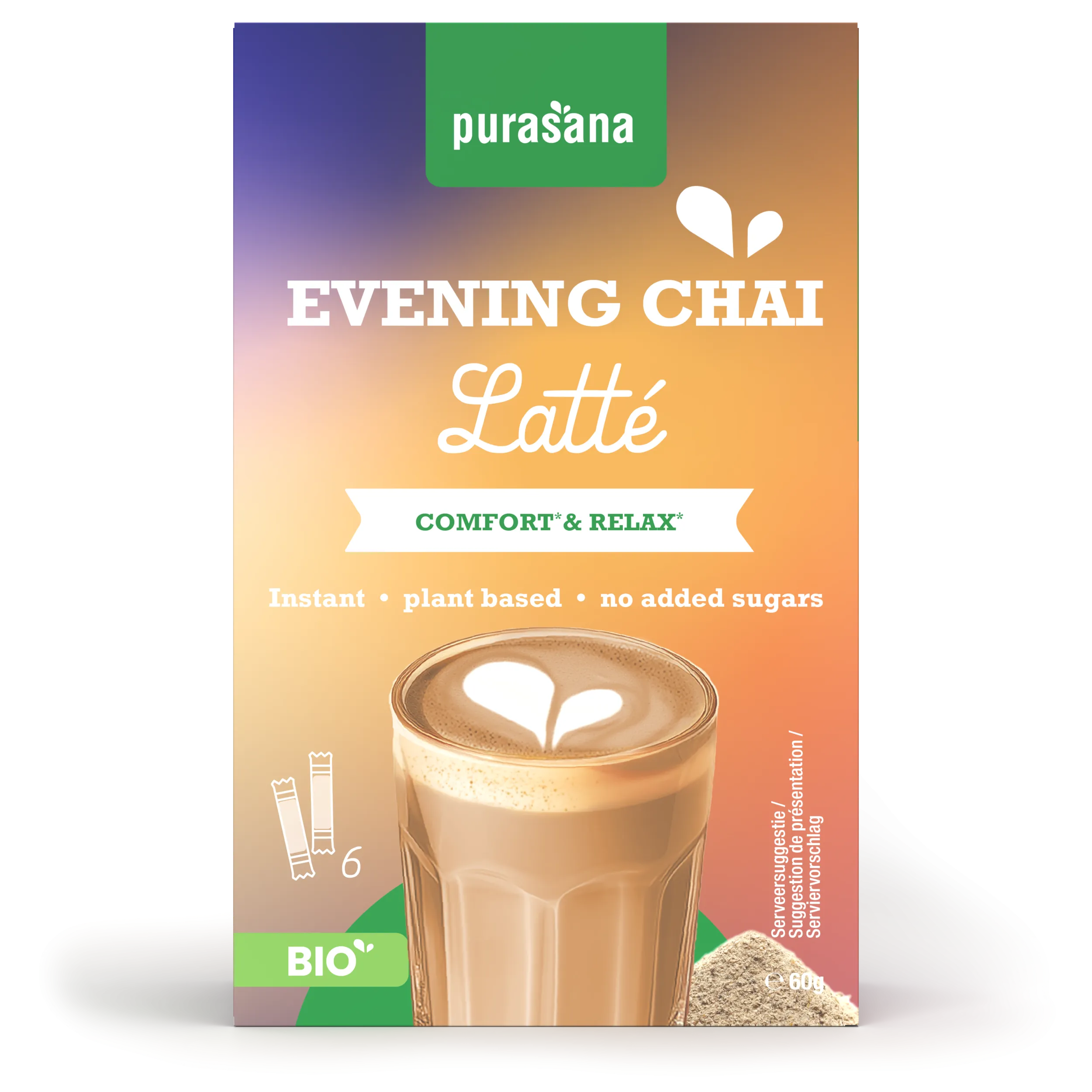 Purasana Instant Evening Chai Latte 6x10g Bio (60 gr)