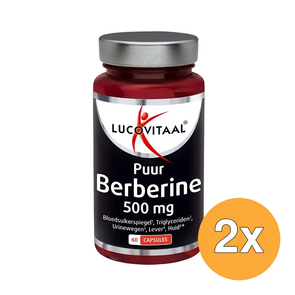2x Lucovitaal Puur Berberine 500mg (60 capsules)