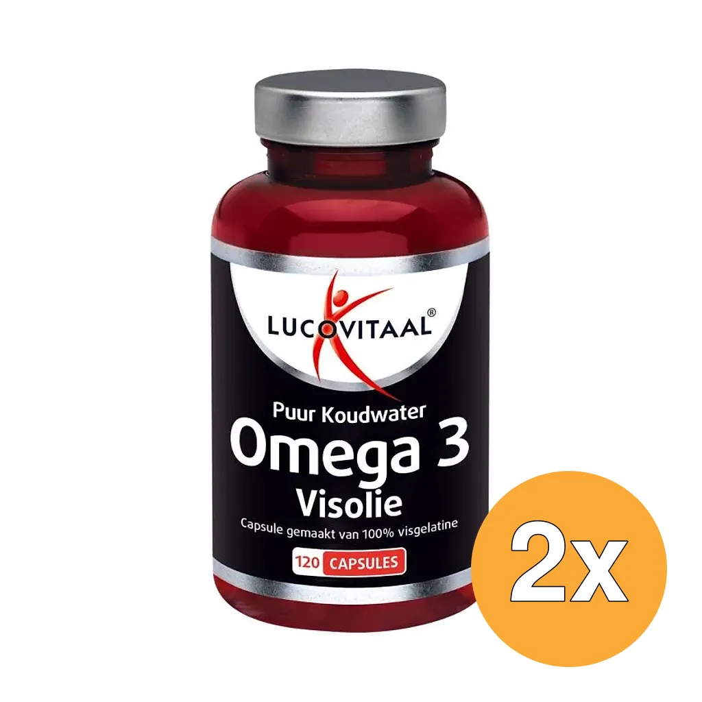 2x Lucovitaal Puur Omega 3 Koudwater Visolie (120 capsules)