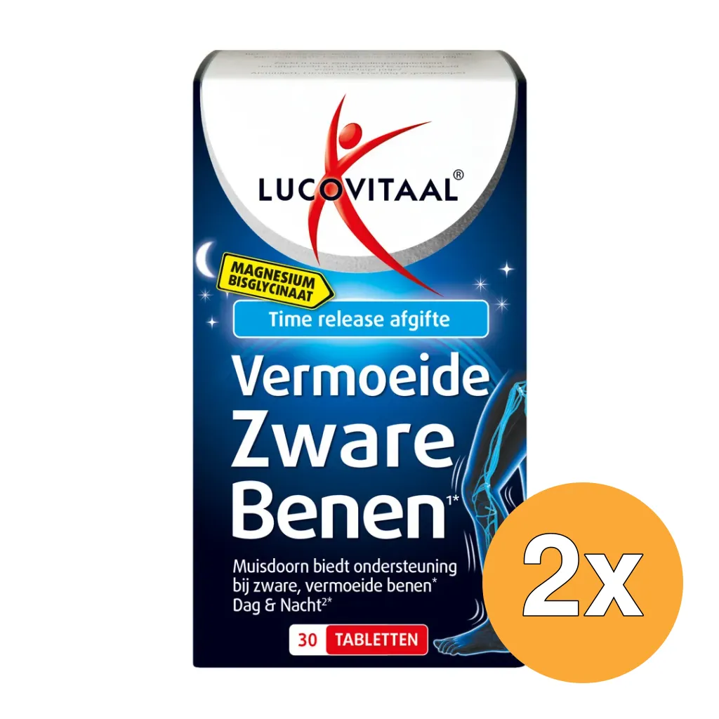 2x Lucovitaal Magnesium Vermoeide Zware Benen (30 tabletten)