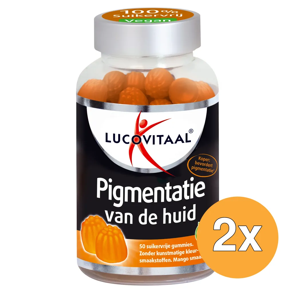 2x Lucovitaal Pigmentatie Van De Huid Gummies (50 gummies)