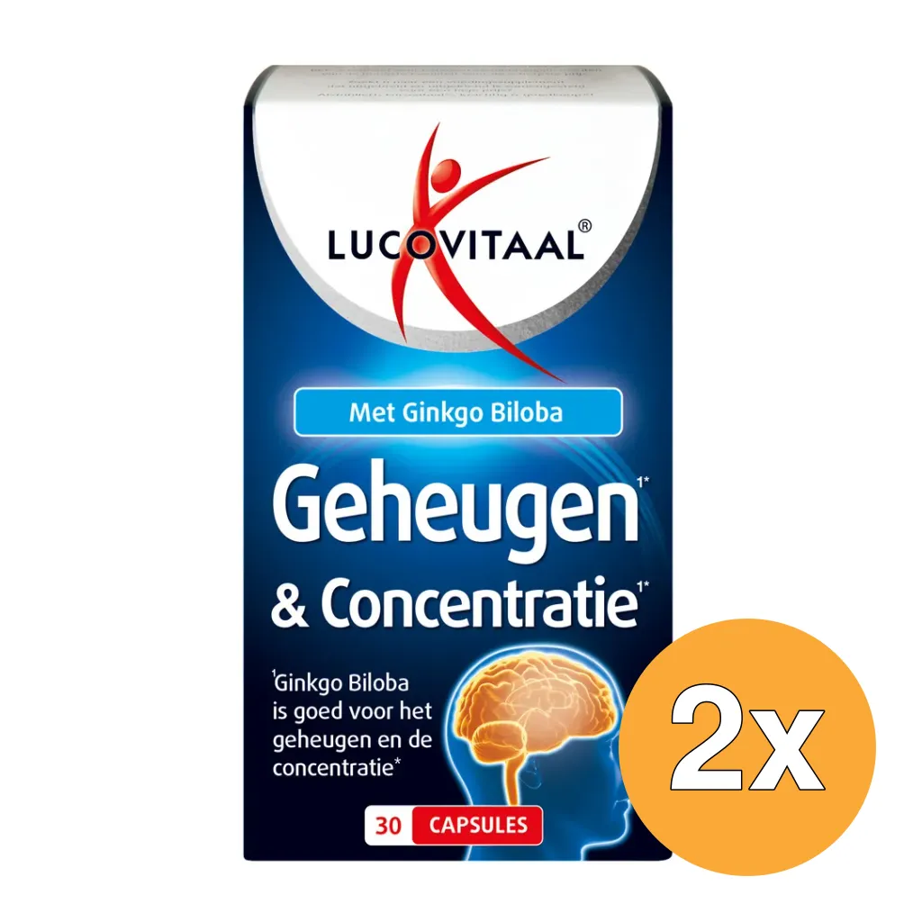 2x Lucovitaal Geheugen & Concentratie (30 capsules)