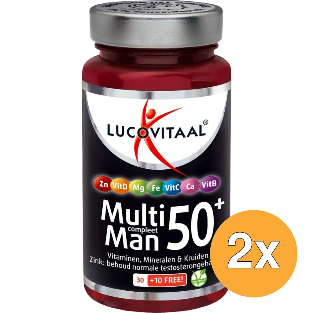 2x Lucovitaal Multi Compleet Man 50+ (40 tabletten)