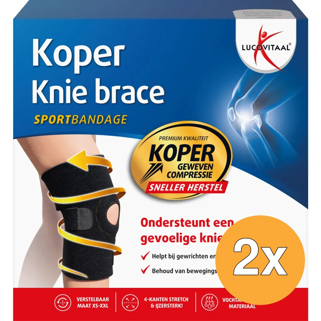 2x Lucovitaal Brace Knie Koper (1 stuk)