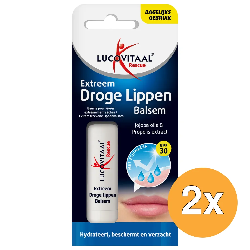 2x Lucovitaal Lippenbalsem Rescue Extreem Droge Lippen (1 stuk)