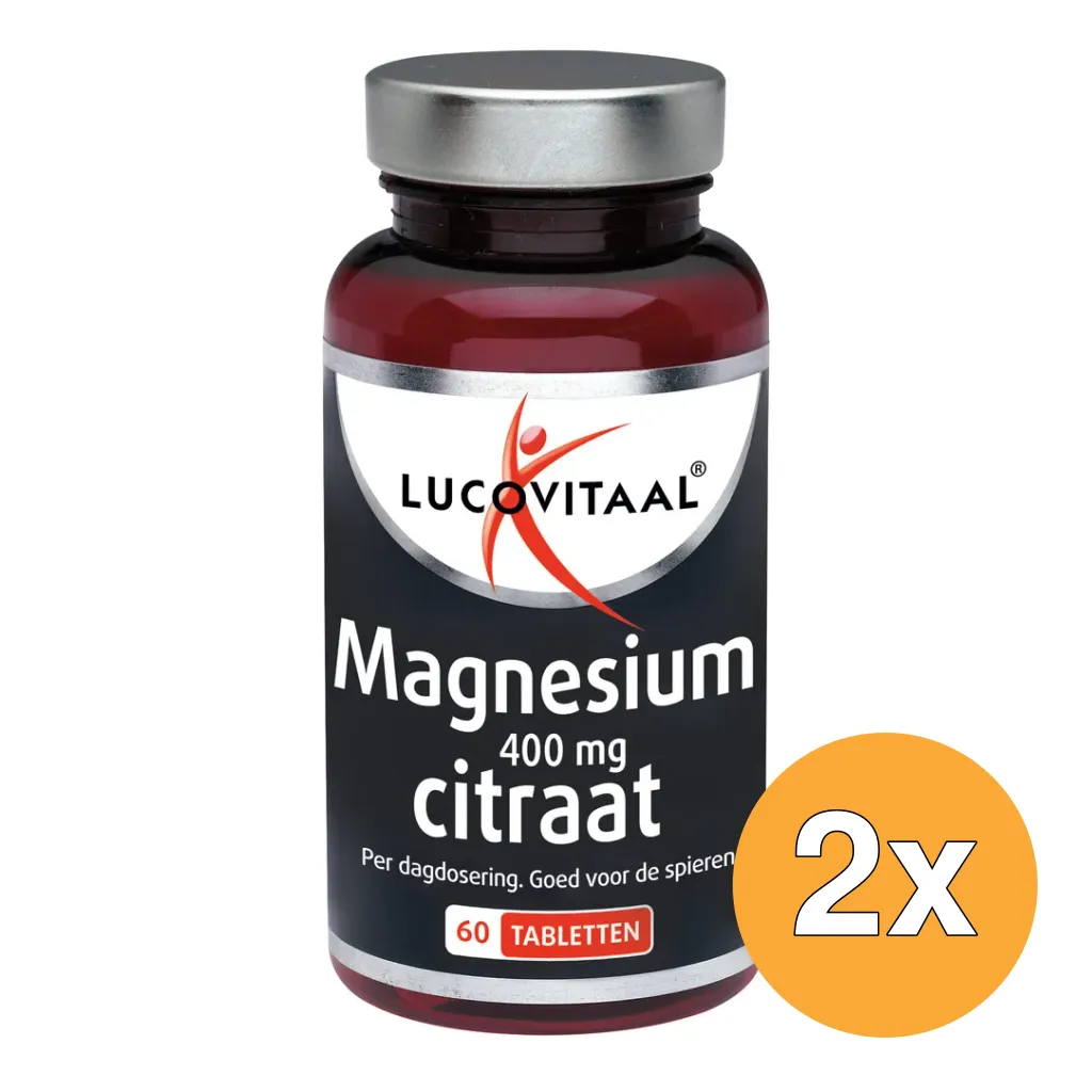 2x Lucovitaal Magnesium Citraat 400mg (60 tabletten)