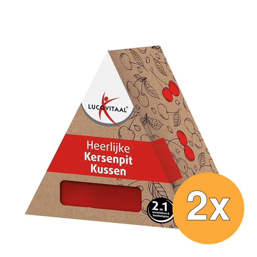 2x Lucovitaal Kersenpit Kussen Langwerpig (1 stuk)