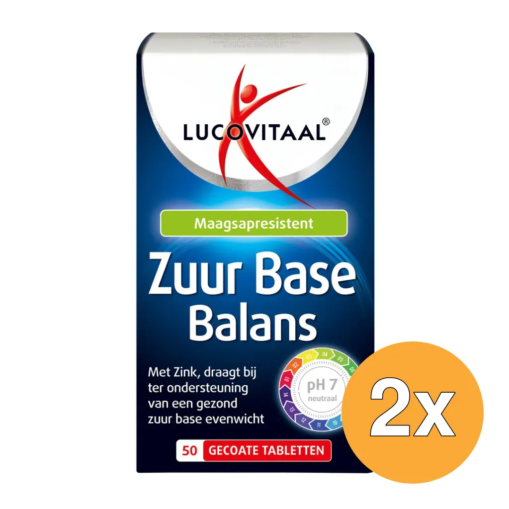 2x Lucovitaal Zuur Base Balans (50 tabletten)