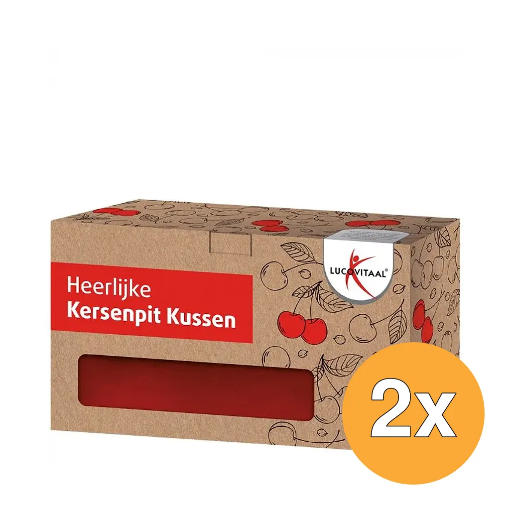 2x Lucovitaal Kersenpit Kussen Vierkant (1 stuk)