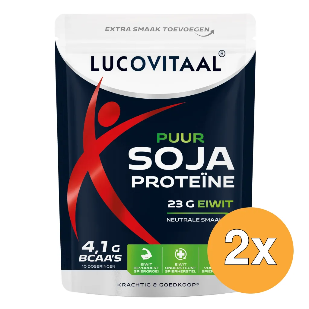 2x Lucovitaal Proteïne Soja poeder Puur (Vegan) (250 gr)
