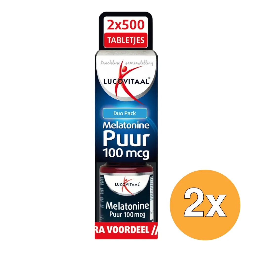 2x Lucovitaal Melatonine Puur 100mcg Duopack (2x500 tabletten)