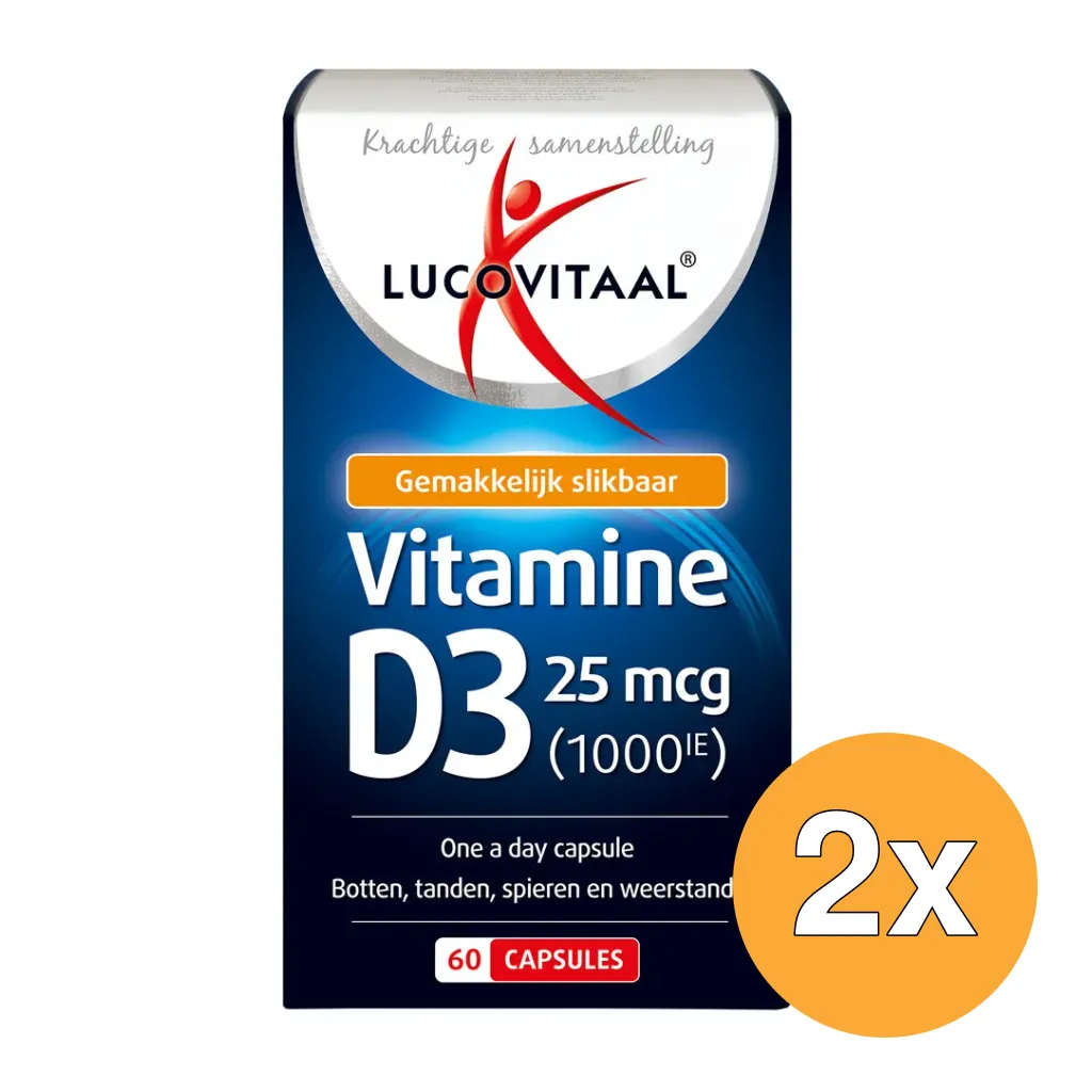 2x Lucovitaal Vitamine D3 25mcg (60 capsules)