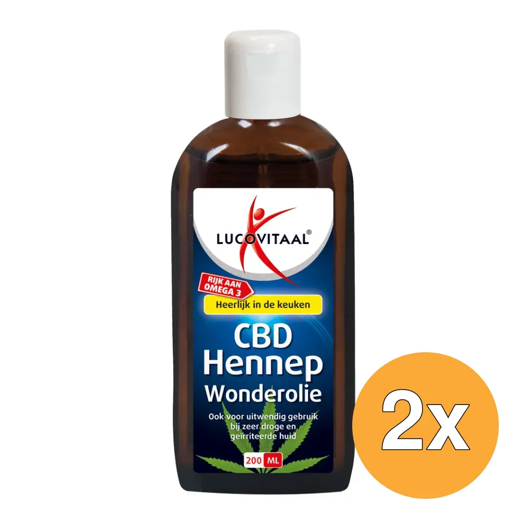 2x Lucovitaal CBD Hennep Huidwonder Olie (200 ml)