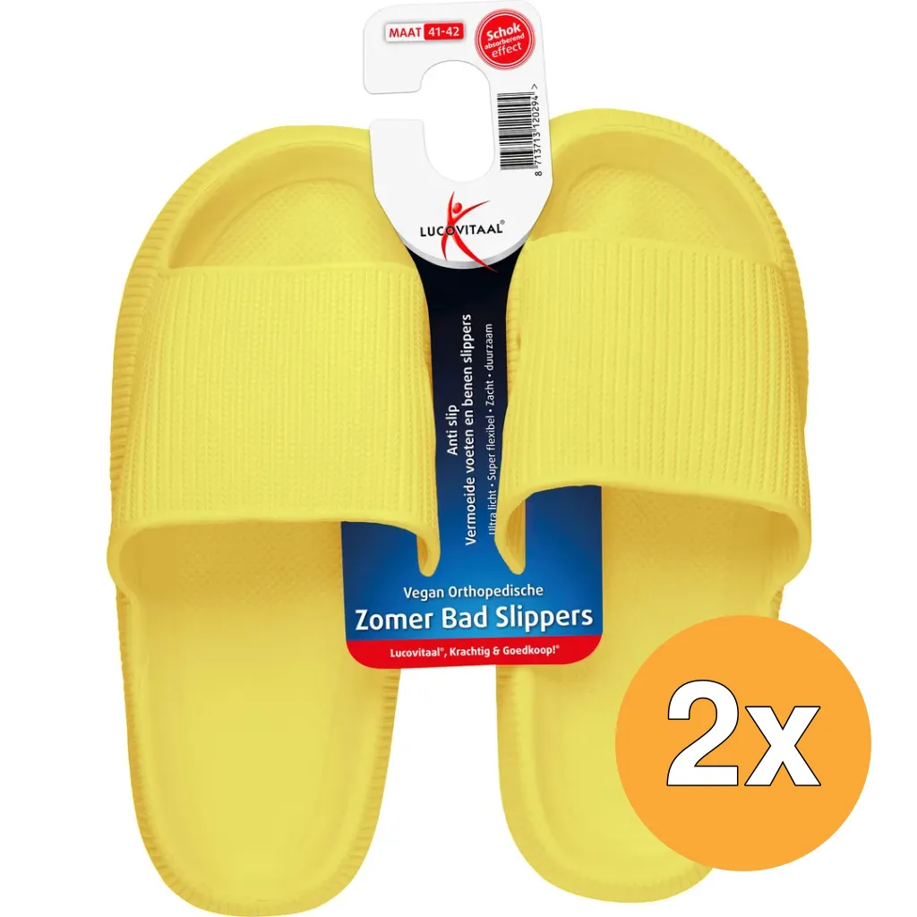 2x Lucovitaal Orth. Badslippers 41-42 Geel (1 paar)
