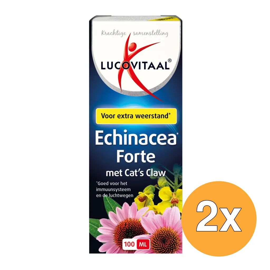 2x Lucovitaal Echinacea Druppels Cat's Claw (100 ml)