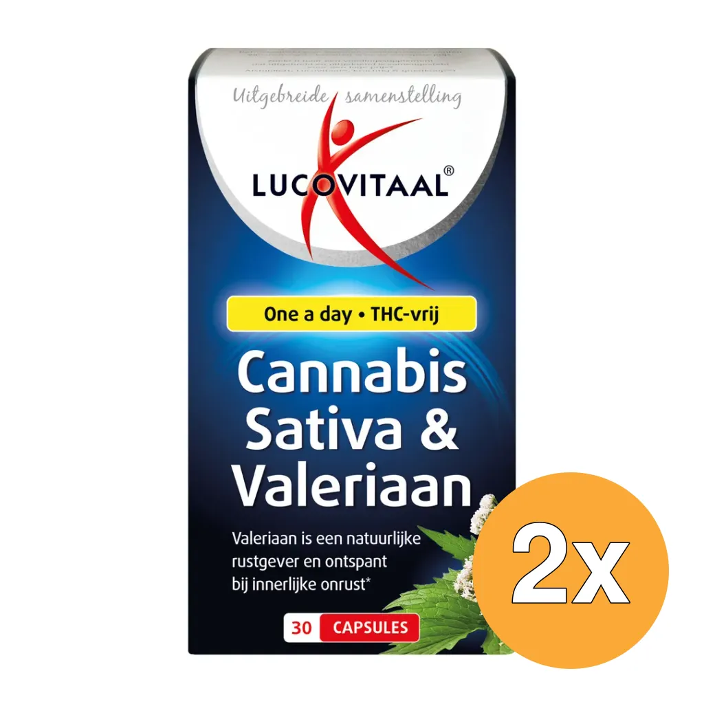 2x Lucovitaal Cannabis Sativa & Valeriaan (30 capsules)