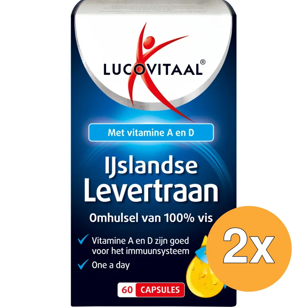 2x Lucovitaal Ijslandse Levertraan (60 capsules)