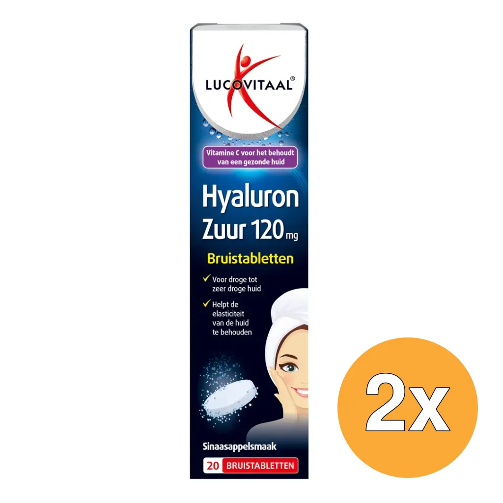 2x Lucovitaal Hyaluronzuur (20 Bruistabletten)