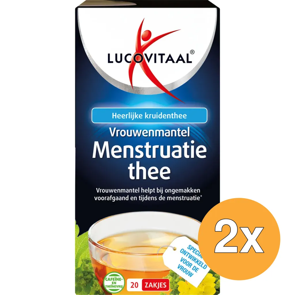 2x Lucovitaal Vrouwenmantel Menstruatie Thee (20 stuks)