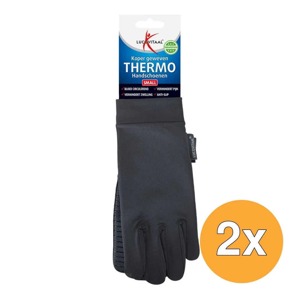 2x Lucovitaal Koper Thermo Handschoenen Small (1 paar)