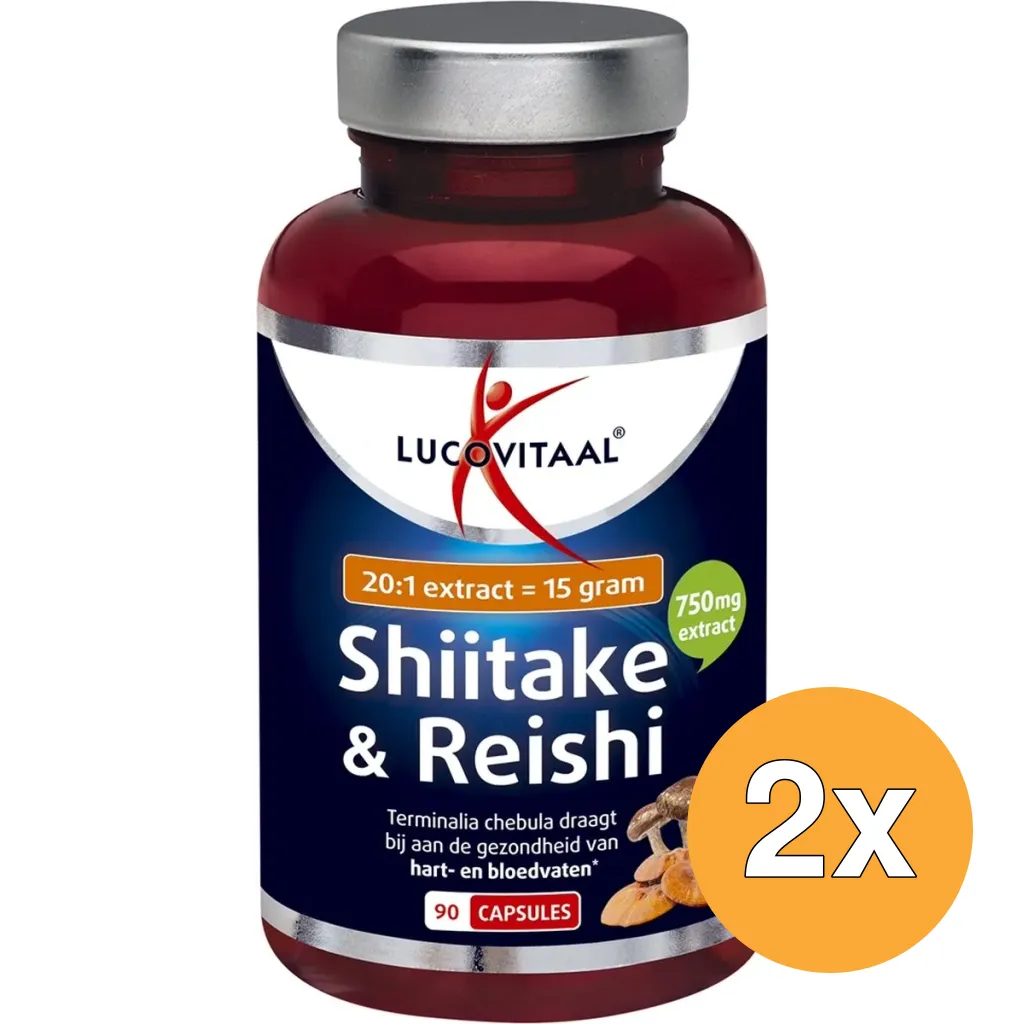 2x Lucovitaal Shiitake & Reishi (90 capsules)