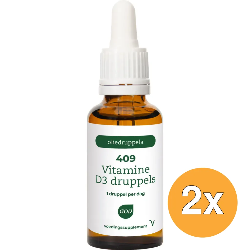 2x AOV 409 Vitamine D3 druppels (15 ml)