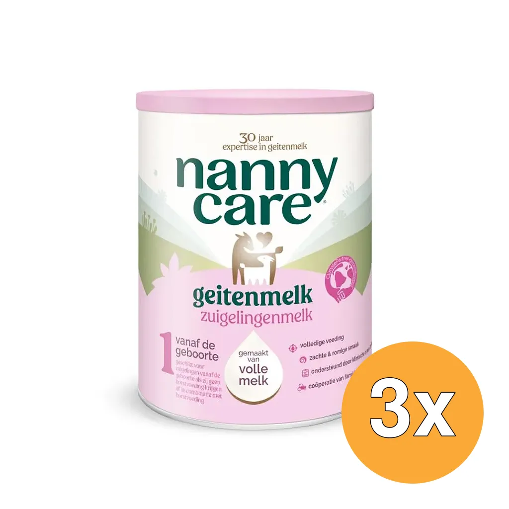 3x Nannycare Zuigelingenmelk (800 gr)