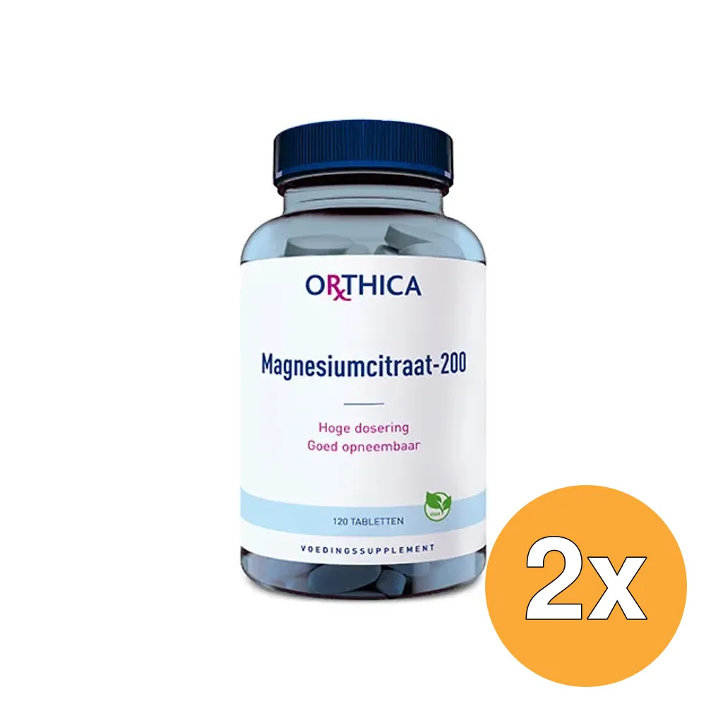 2x Orthica Magnesium Citraat 200 (120 tabletten)