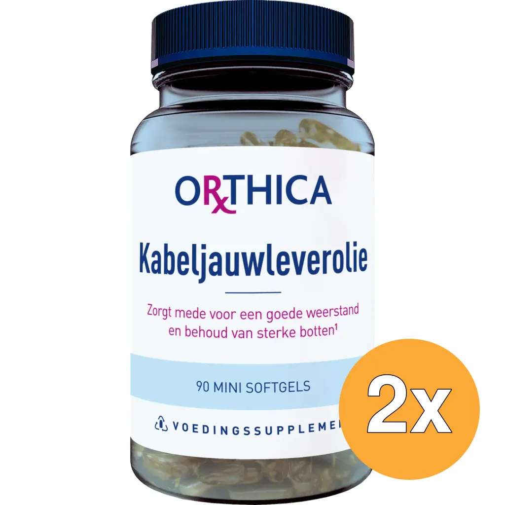 2x Orthica Kabeljauwleverolie (90 Softgels)