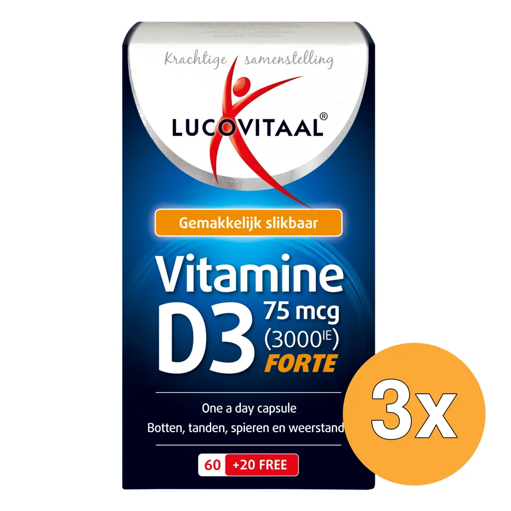3x Lucovitaal Vitamine D3 75mcg (80 capsules)
