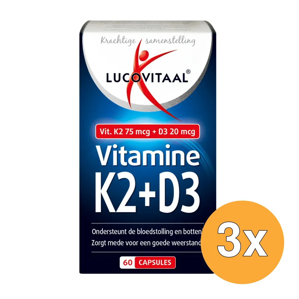 3x Lucovitaal Vitamine K2 + D3 (60 capsules)