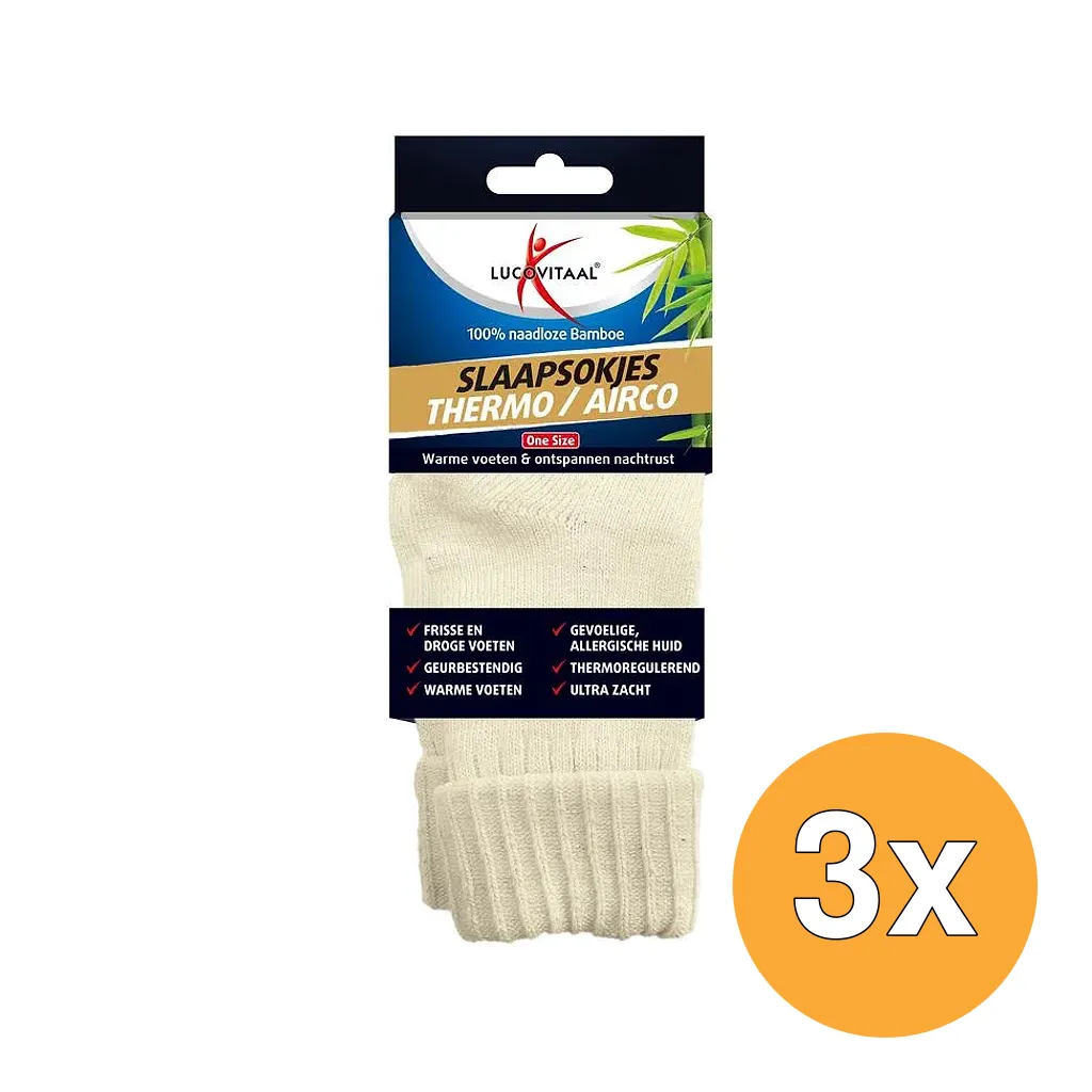 3x Lucovitaal Bamboe Slaapsokjes (1 paar)