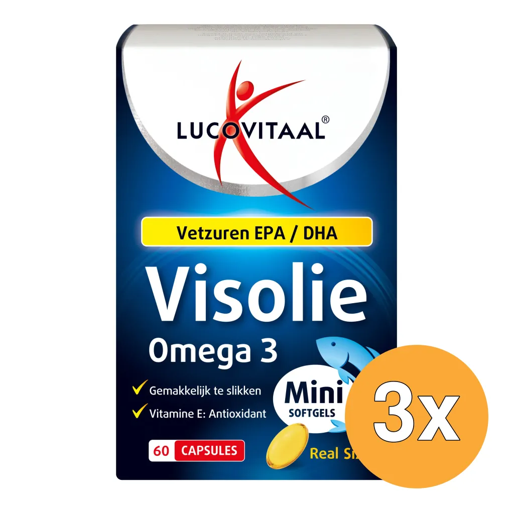 3x Lucovitaal Visolie Omega 3 (60 mini softgels)