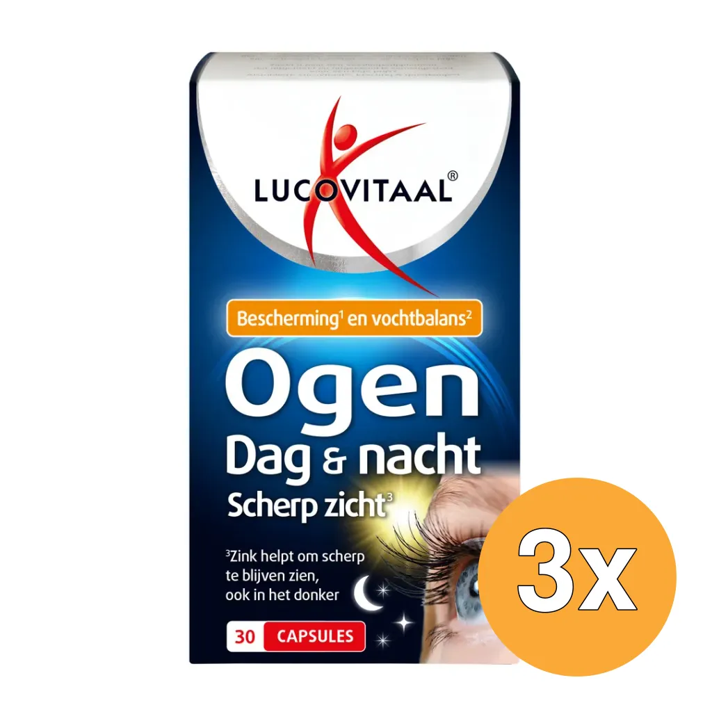 3x Lucovitaal Ogen Dag & Nacht Scherp Zicht (30 capsules)