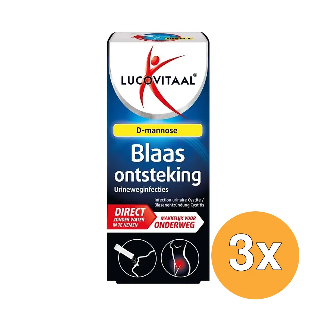 3x Lucovitaal Blaasontsteking D-mannose Direct (6 sachets)