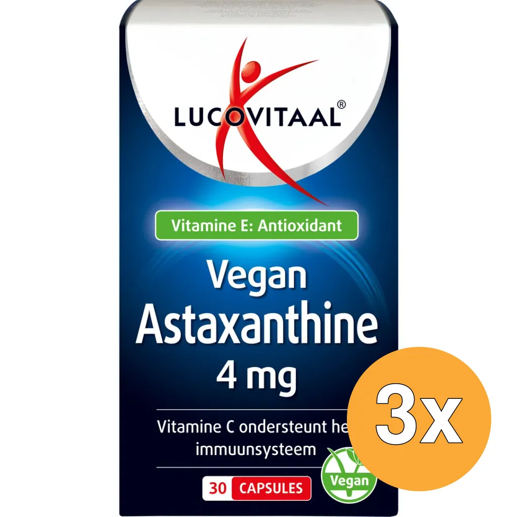 3x Lucovitaal Astaxanthine 4mg Vegan (30 capsules)