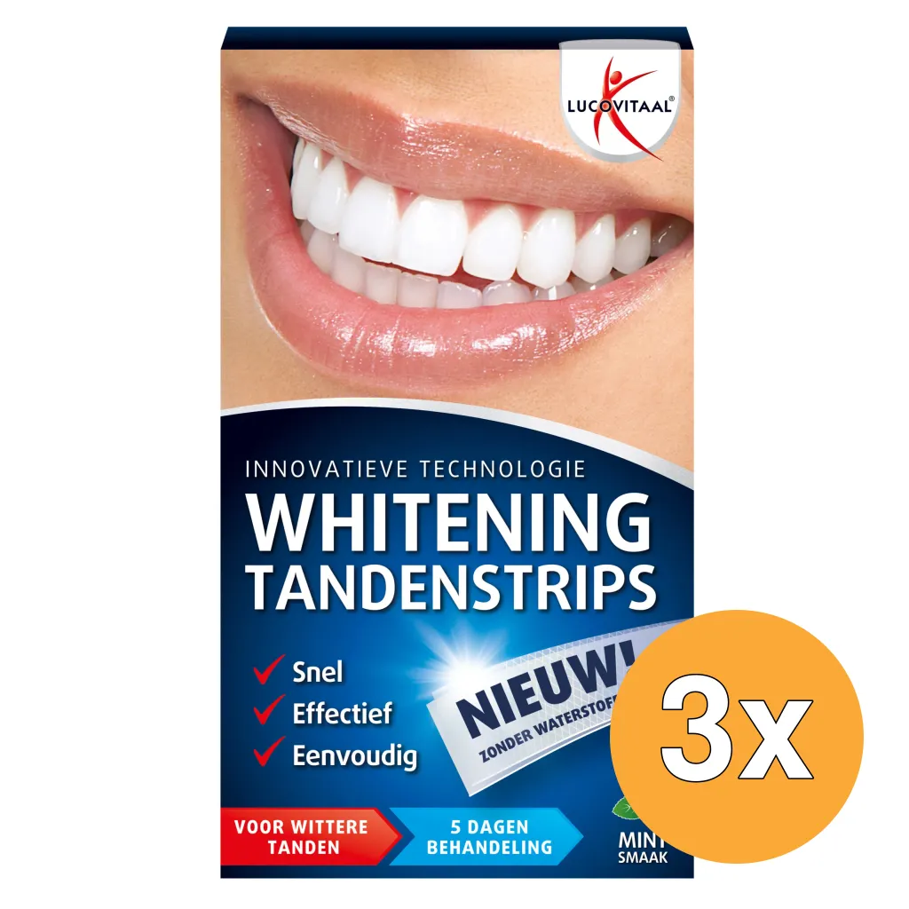 3x Lucovitaal Whitening Tandenstrips Mint (5 sets)