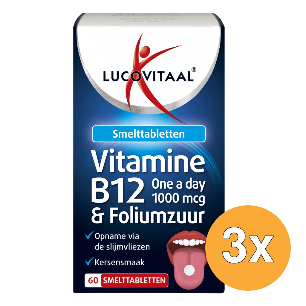 3x Lucovitaal B12 & Foliumzuur (60 smelttabletten)