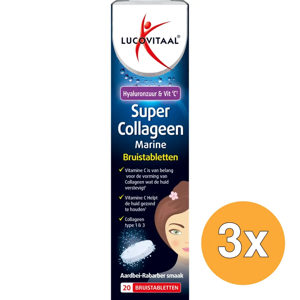 3x Lucovitaal Super Collageen (20 Bruistabletten)