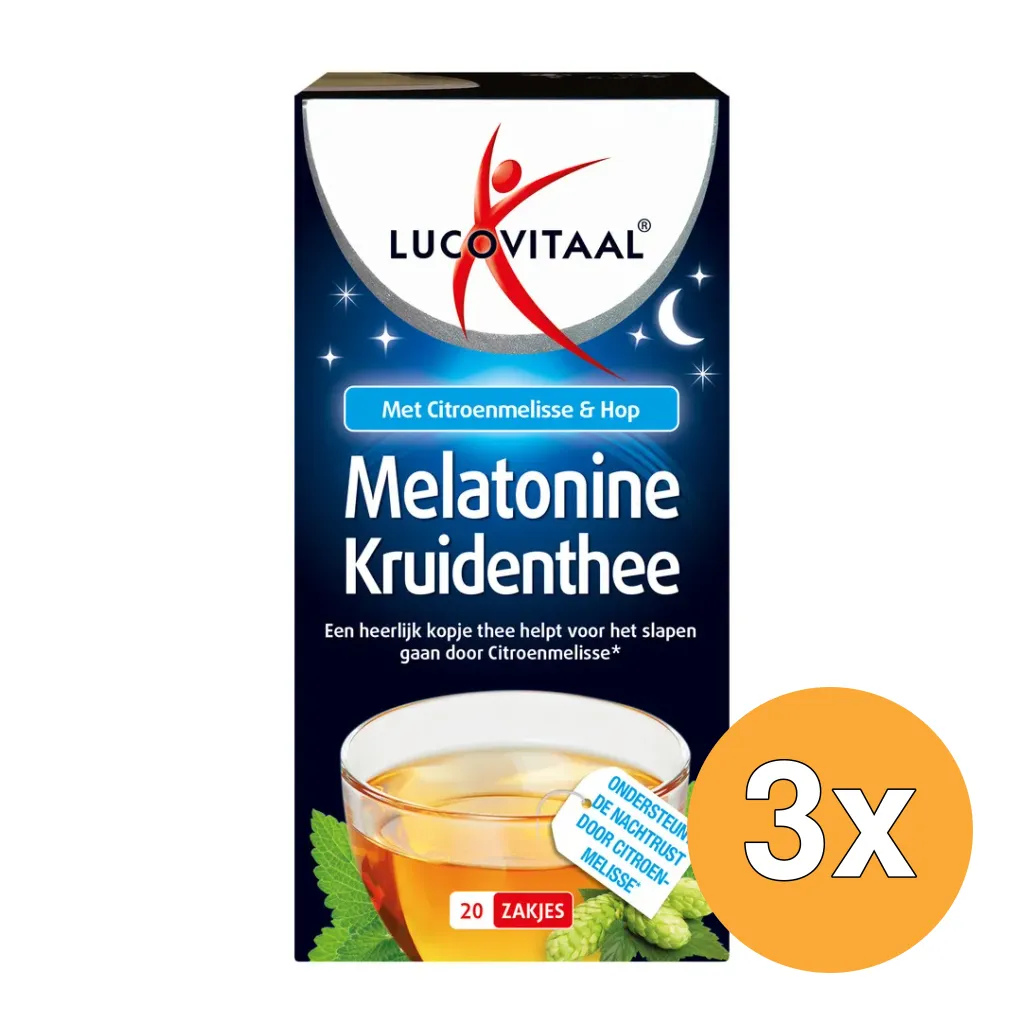 3x Lucovitaal Melatonine Kruidenthee (20 zakjes)