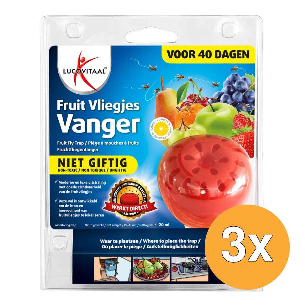3x Lucovitaal Fruitvliegjes Vanger (20 ml)