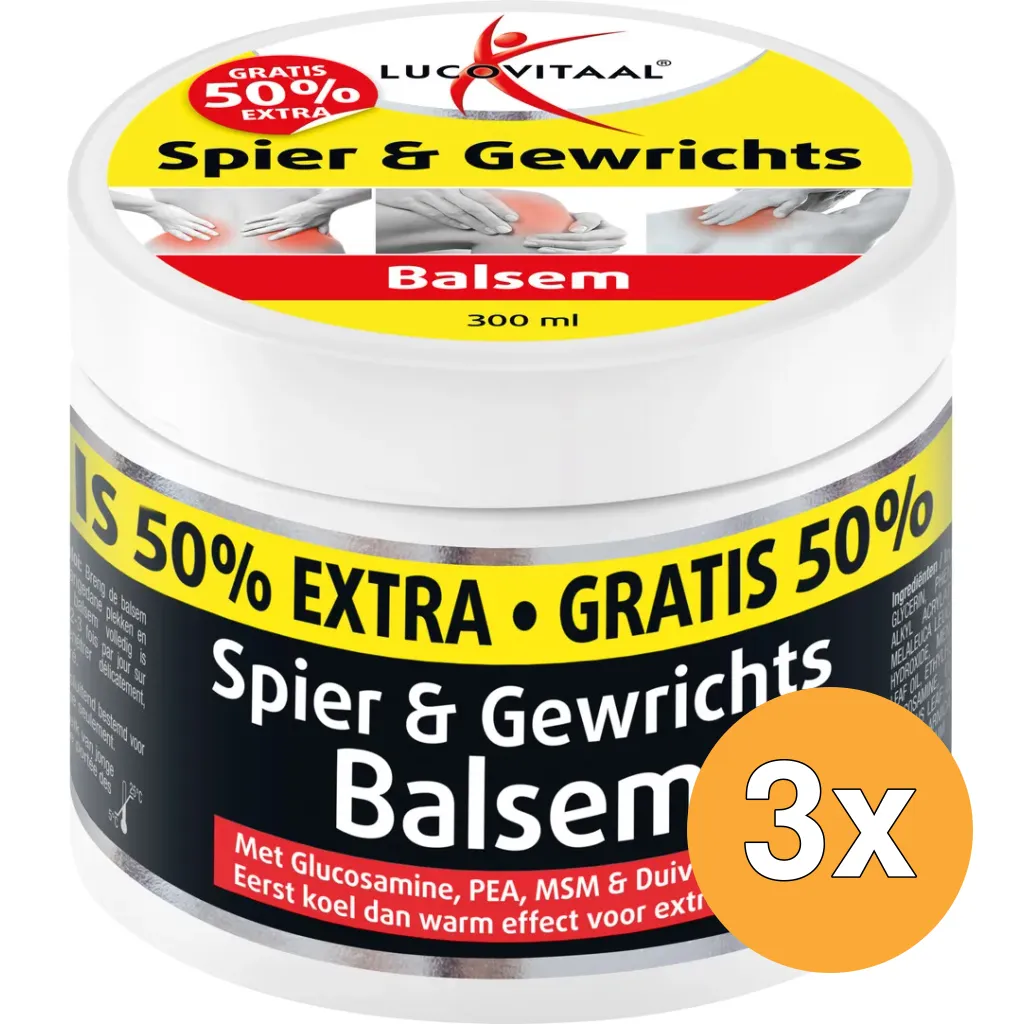 3x Lucovitaal Spier & Gewrichtsbalsem 50% extra (300 ml)