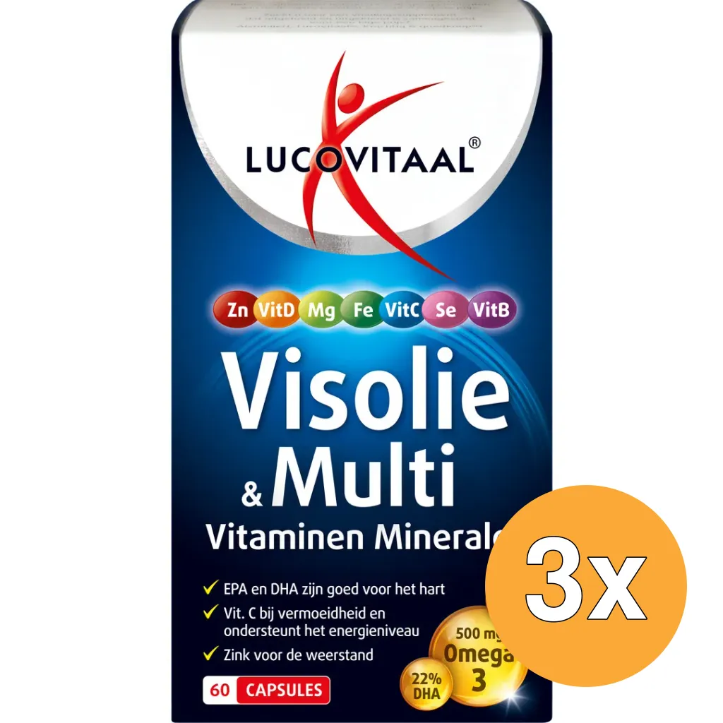 3x Lucovitaal Visolie & Multi Vitaminen Mineralen (60 capsules)
