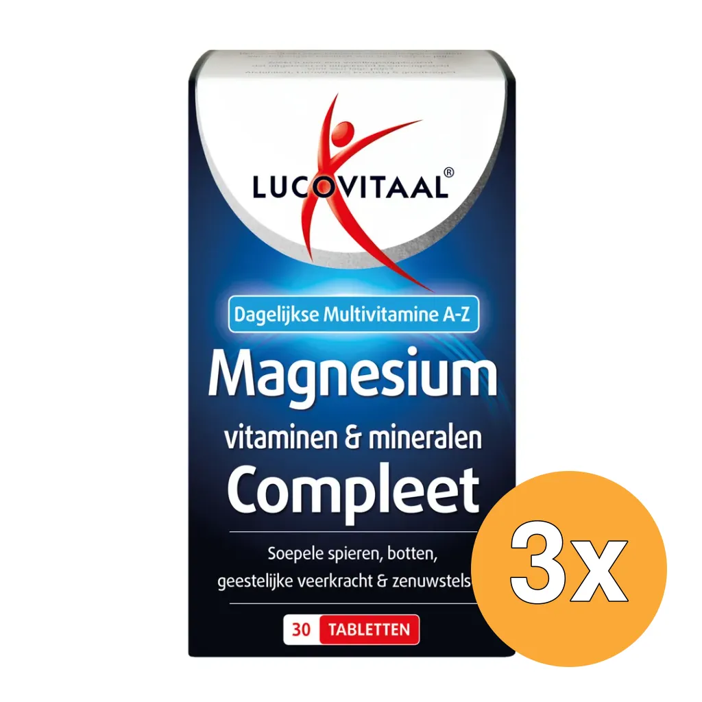 3x Lucovitaal Magnesium, Vitaminen & Mineralen Compleet (30 tabletten)