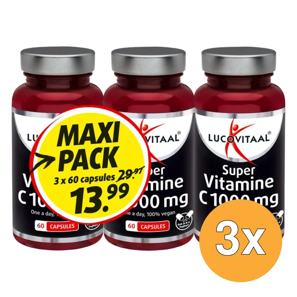 3x Lucovitaal Vitamine C 1000 3-pack (180 stuks)