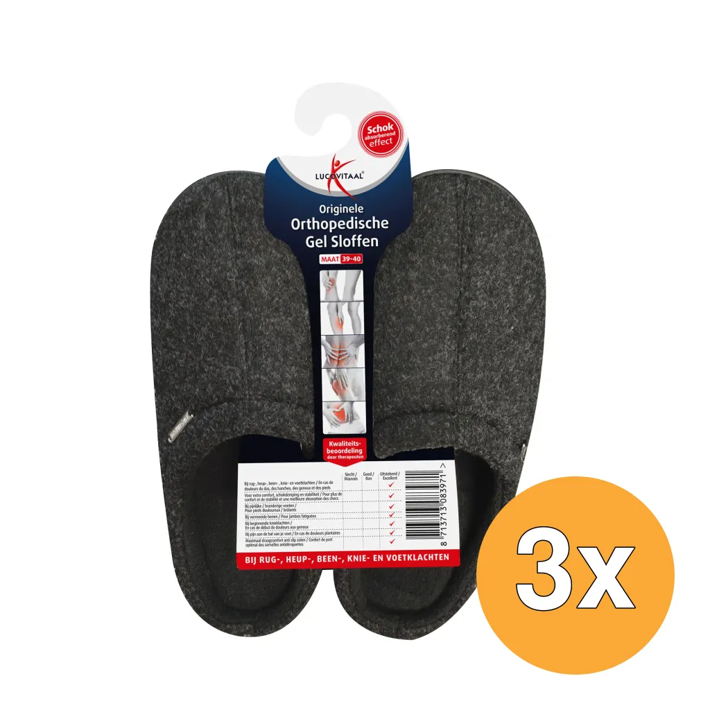 3x Lucovitaal Orth. Gel Sloffen 39-40 Hanger (1 paar)